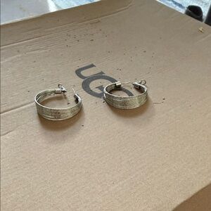 Macy's Textured Silver Hoop Earrings